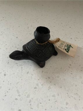 Turtle Bronze Candle Holder Made in Indonesia Town & Country NWT